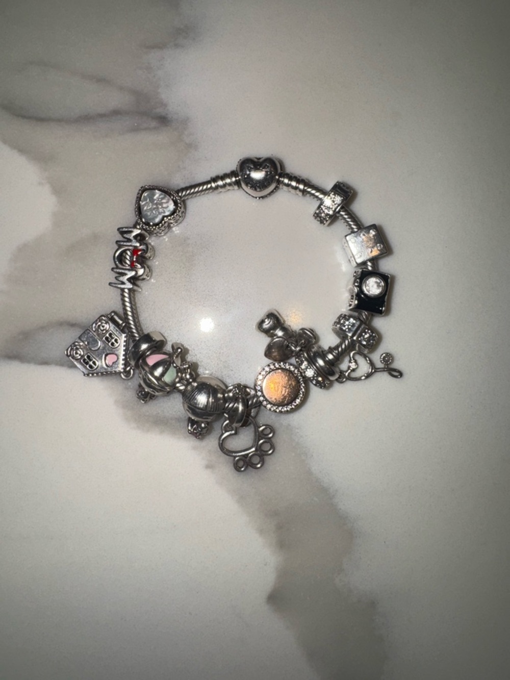 Sterling Silver pandora Charm Bracelet